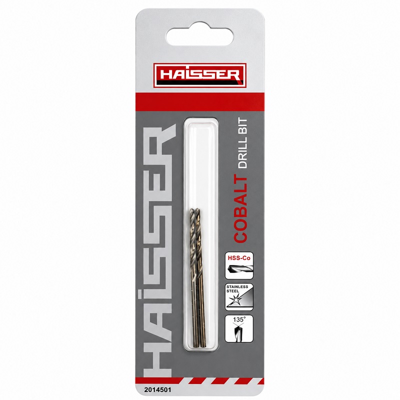 Сверло по металлу 2,5 × 57 мм 2 штуки, Haisser Industrial HSS-Co