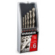 Набор сверл по металлу Diager HSS PRO 2-8 мм, 6 штук