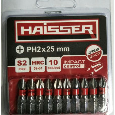 Набір насадок (біт) PH1х25мм Haisser, 10 штук в блістері