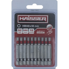Набір насадок (біт) HEX4х50мм Haisser, 10 штук в блістері