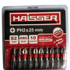 Набір насадок (біт) PH2х25мм Haisser, 10 штук в блістері