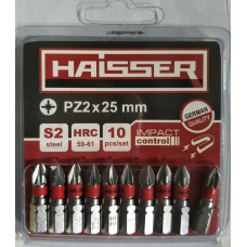 Набор насадок (бит) PZ1х25мм Haisser, 10 штук в блистере