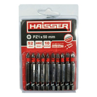 Набір насадок (біт) PZ1х50мм Haisser, 10 штук в блістері