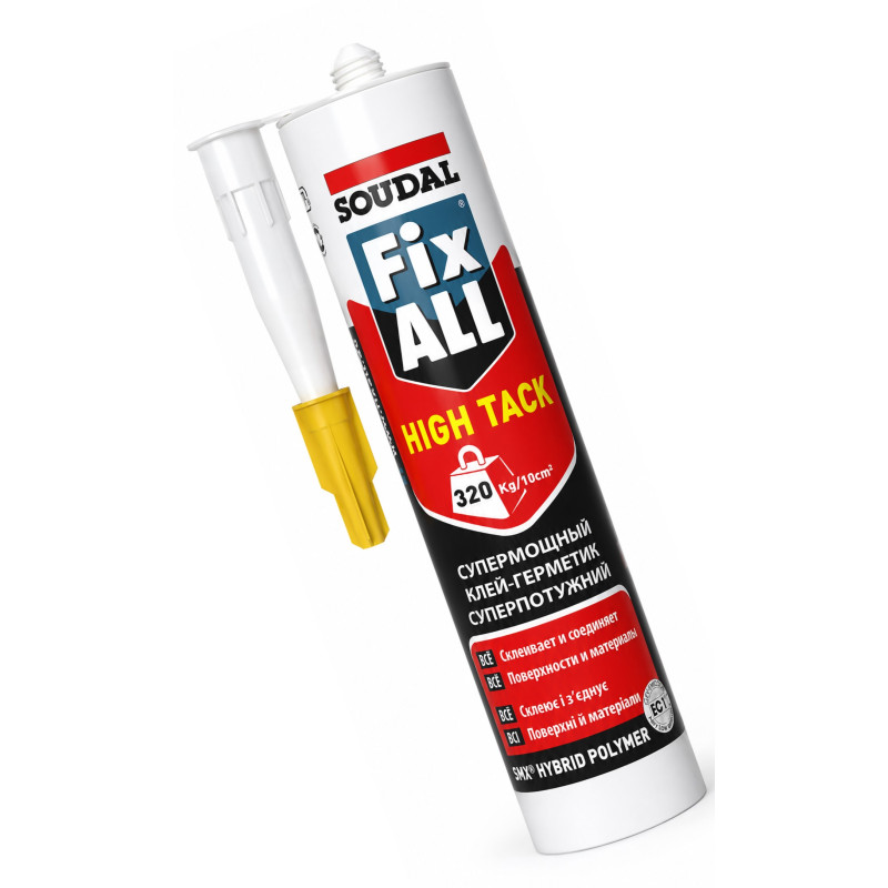 Клей-герметик Soudal Fix All HT 290 мл белый