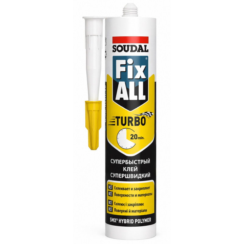 Клей-герметик Soudal Fix All Turbo 290 мл белый