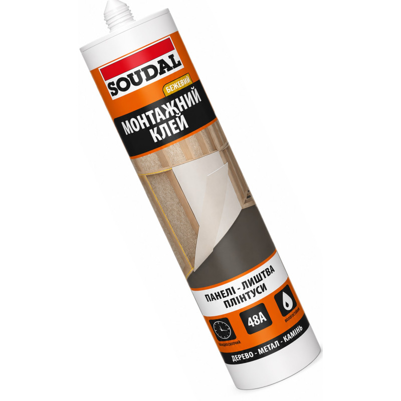 Клей монтажный Soudal 48А 280 мл бежевый