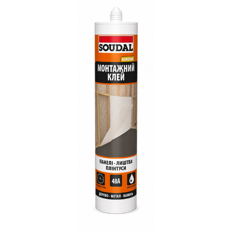 Клей монтажный Soudal 48А 280 мл бежевый