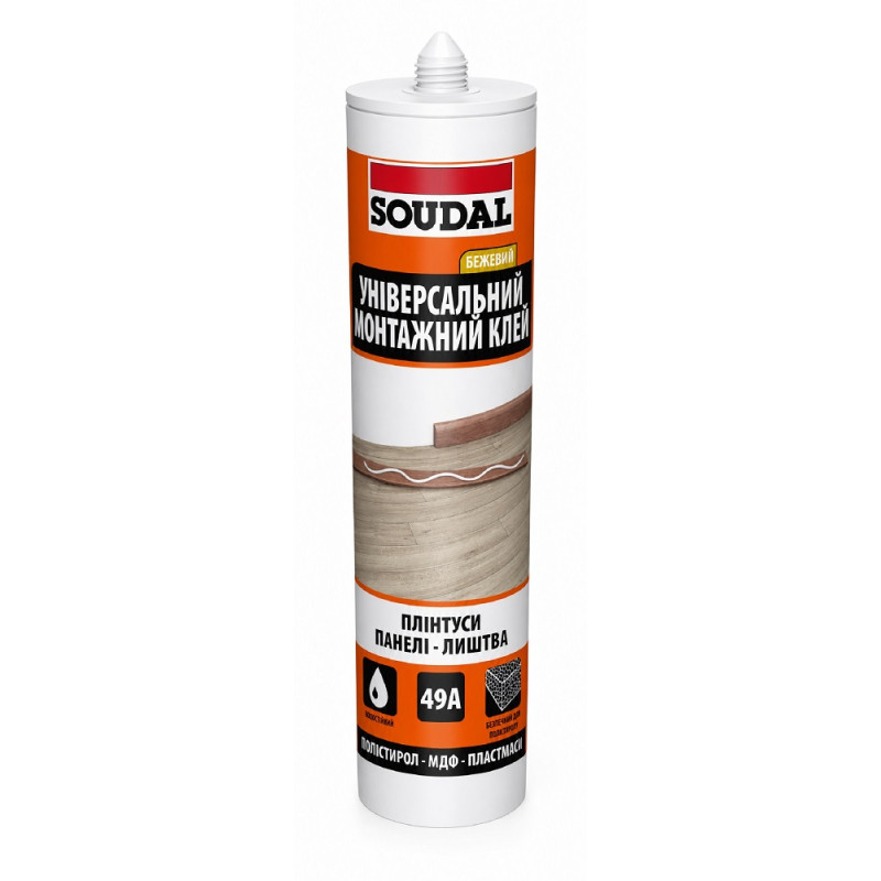 Клей монтажный Soudal 49А 280 мл бежевый