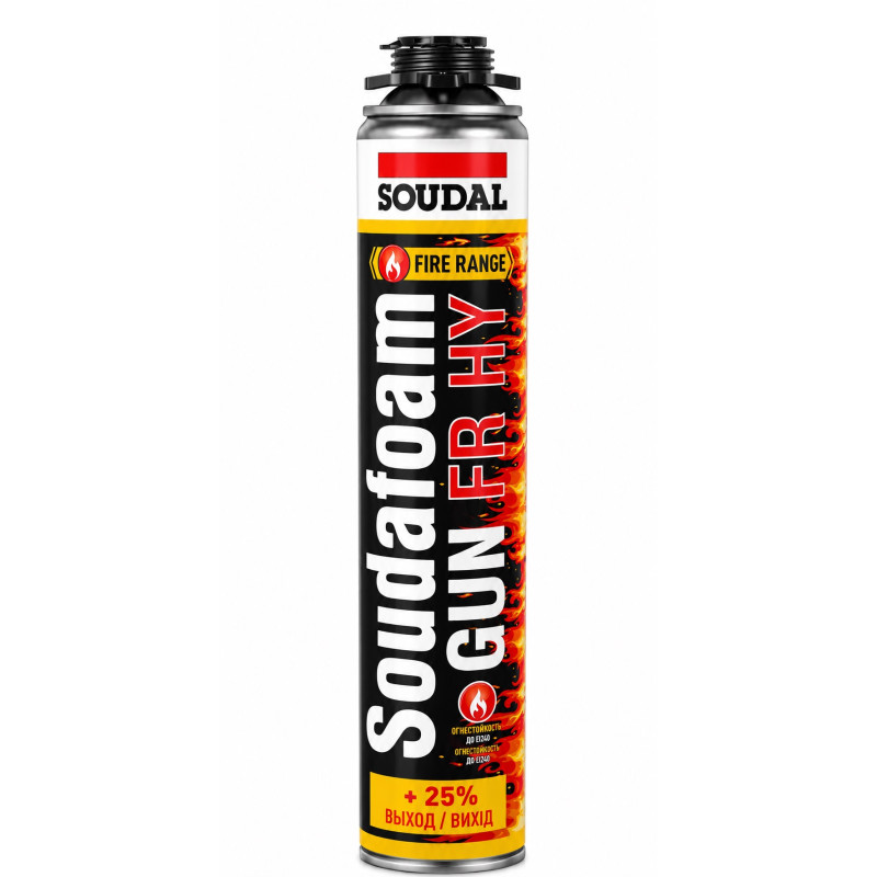 Пена монтажная огнестойкая Soudal Soudafoam FR Gun 750 мл профессиональная