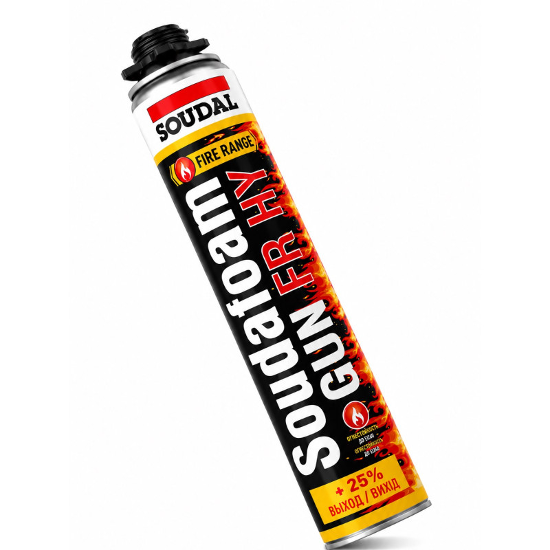 Пена монтажная огнестойкая Soudal Soudafoam FR Gun 750 мл профессиональная