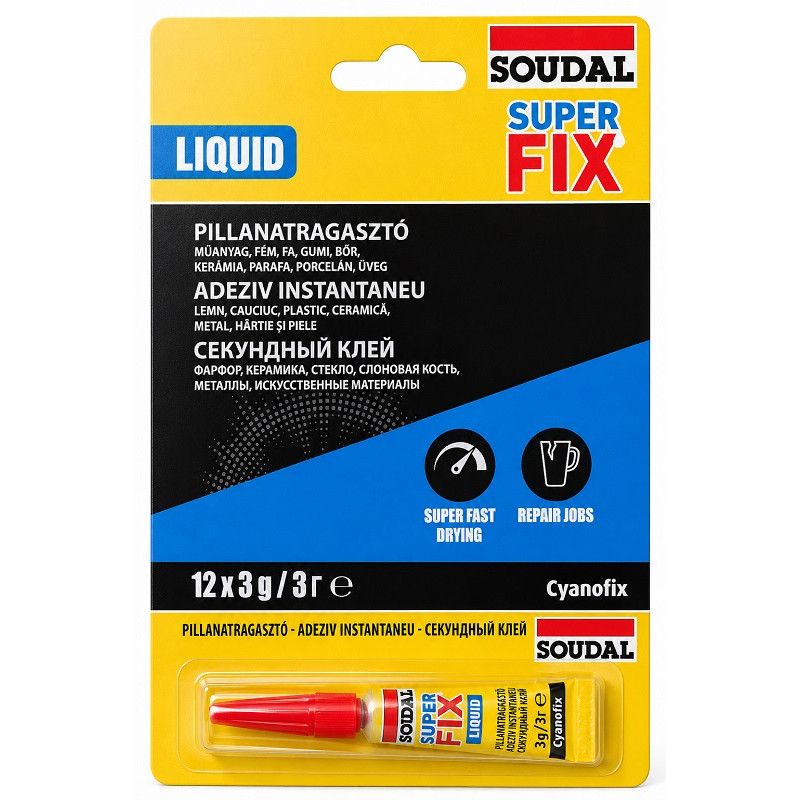 Клей секундний Soudal Cyanofix 84A 3 гр