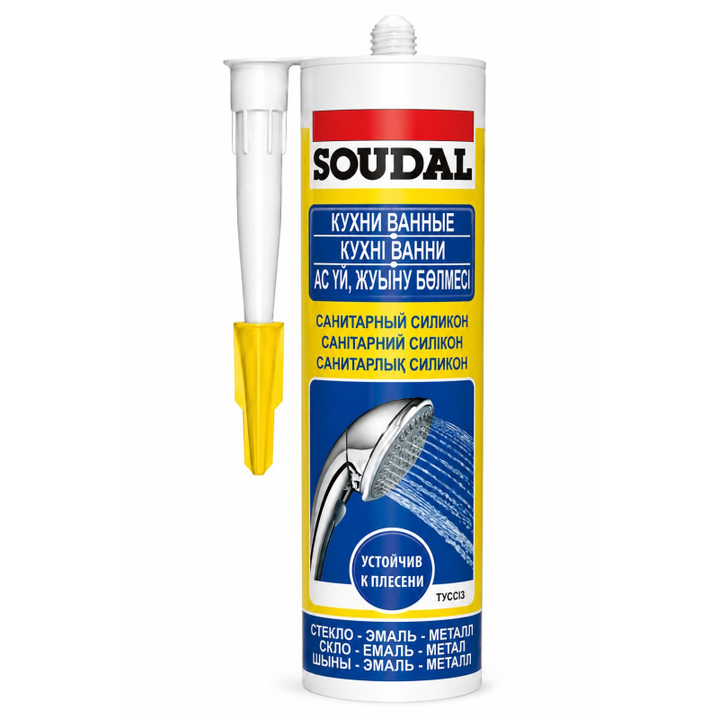 Герметик силіконовий Soudal 280 мл санітарний, білий