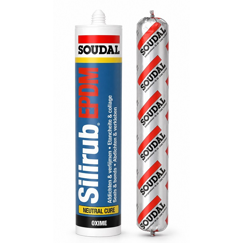 Герметик силиконовый Soudal Silirub EPDM 600 мл нейтральный, черный