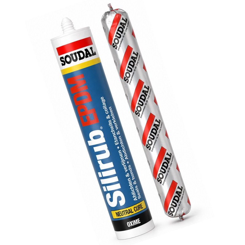 Герметик силиконовый Soudal Silirub EPDM 600 мл нейтральный, черный