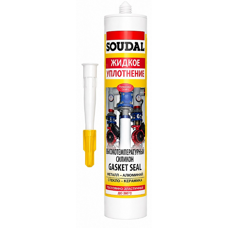 Герметик силиконовый Soudal Gasket Seal 280 мл термостойкий, красный
