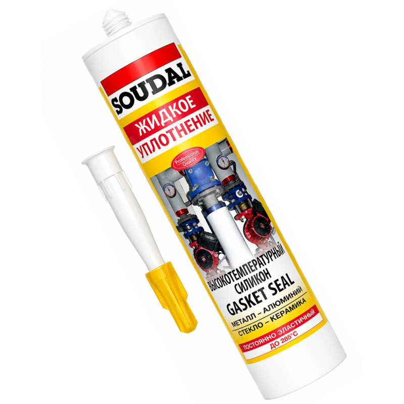 Герметик силиконовый Soudal Gasket Seal 280 мл термостойкий, красный