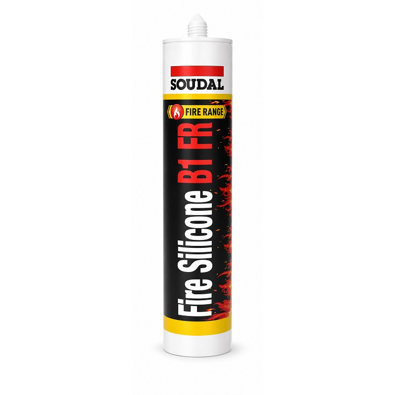 Герметик силиконовый Soudal Silicone B1 FR 300 мл огнестойкий, черный