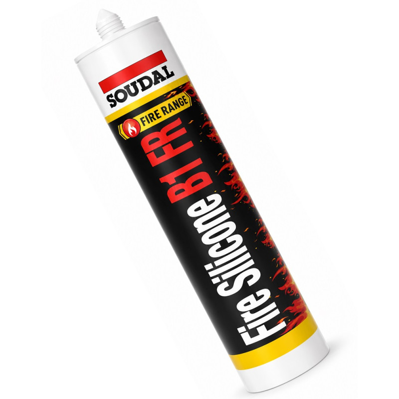 Герметик силиконовый Soudal Silicone B1 FR 300 мл огнестойкий, черный