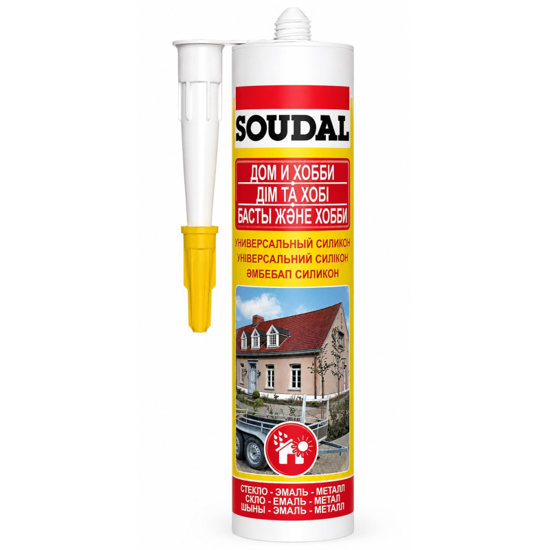 Герметик силиконовый Soudal 280 мл универсальный, бежевый 