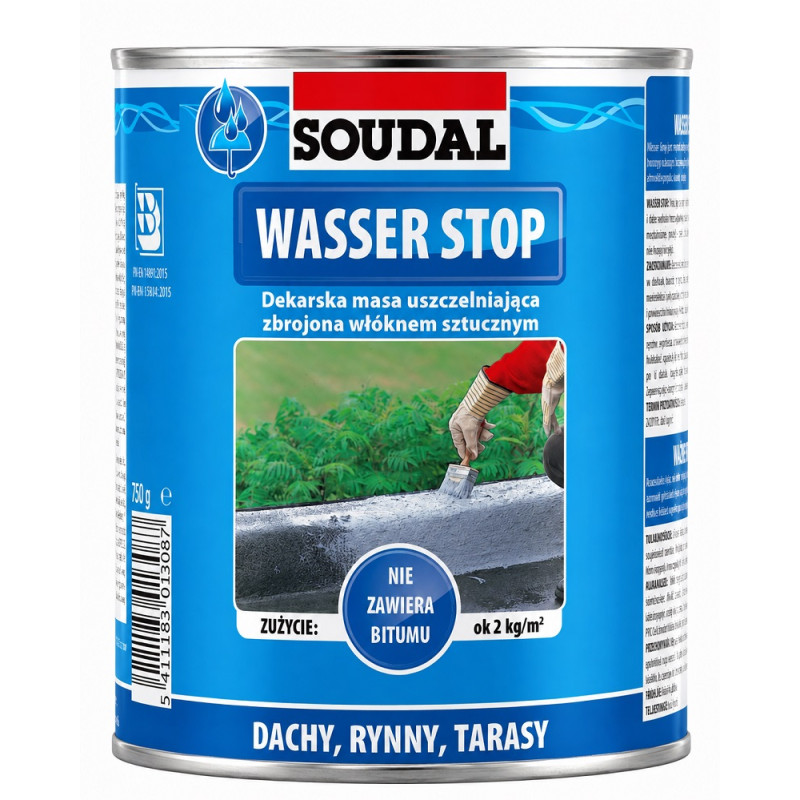 Мастика для кровли Soudal Wasser Stop 750 мл, серая