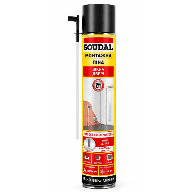 Пена монтажная Soudal 750 мл с аппликатором