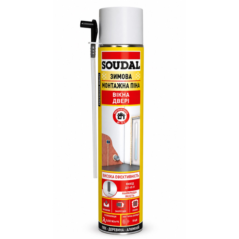 Пена монтажная зимняя Soudal 750 мл с аппликатором