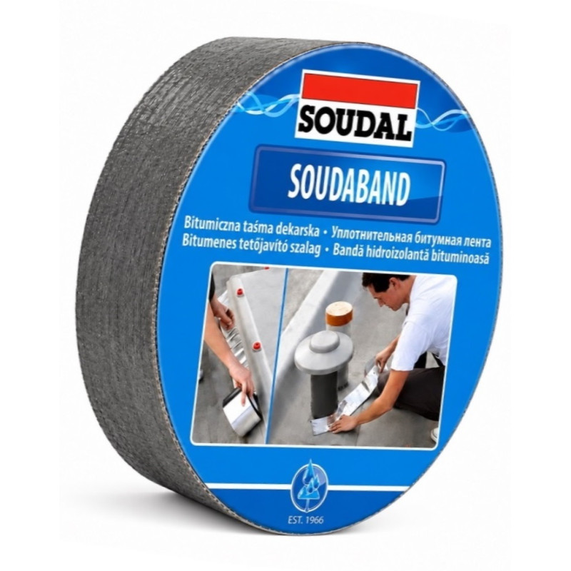 Лента монтажная битумная 150 мм × 10 метров графитовая, Soudal Soudaband