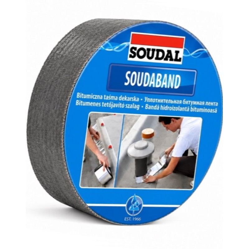 Лента монтажная битумная 75 мм × 10 метров графитовая, Soudal Soudaband