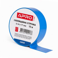 Лента изоляционная ПВХ 0.14 мм × 17 мм × 10 метров синяя, Apro