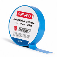Лента изоляционная ПВХ 0.14 мм × 17 мм × 20 метров синяя, Apro