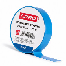 Лента изоляционная ПВХ 0.14 мм × 17 мм × 20 метров синяя, Apro