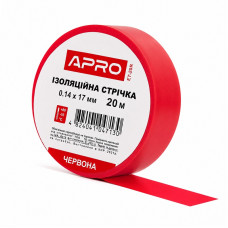 Лента изоляционная ПВХ 0.14 мм × 17 мм × 20 метров красная, Apro