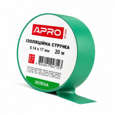 Лента изоляционная ПВХ 0.14 мм × 17 мм × 20 метров зеленая, Apro
