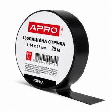 Лента изоляционная ПВХ 0.14 мм × 17 мм × 25 метров черная, Apro