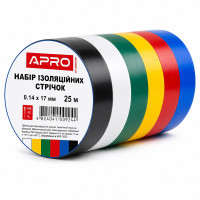 Набор лент изоляционных 6 штук (0.14 мм × 17 мм × 25 м), Apro
