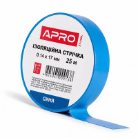 Лента изоляционная ПВХ 0.14 мм × 17 мм × 25 метров синяя, Apro