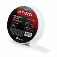 Лента изоляционная затухающая ПВХ 0.13 мм × 19 мм × 10 метров белая, Apro
