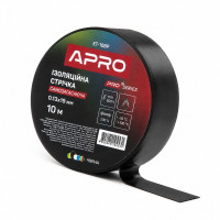 Лента изоляционная затухающая ПВХ 0.13 мм × 19 мм × 10 метров черная, Apro