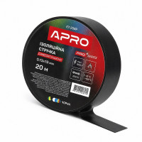 Лента изоляционная затухающая ПВХ 0.13 мм × 19 мм × 20 метров черная, Apro