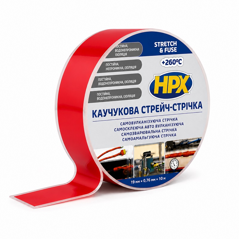 Лента изоляционная силиконовая 0.5 мм × 25 мм × 3 метри красная, HPX