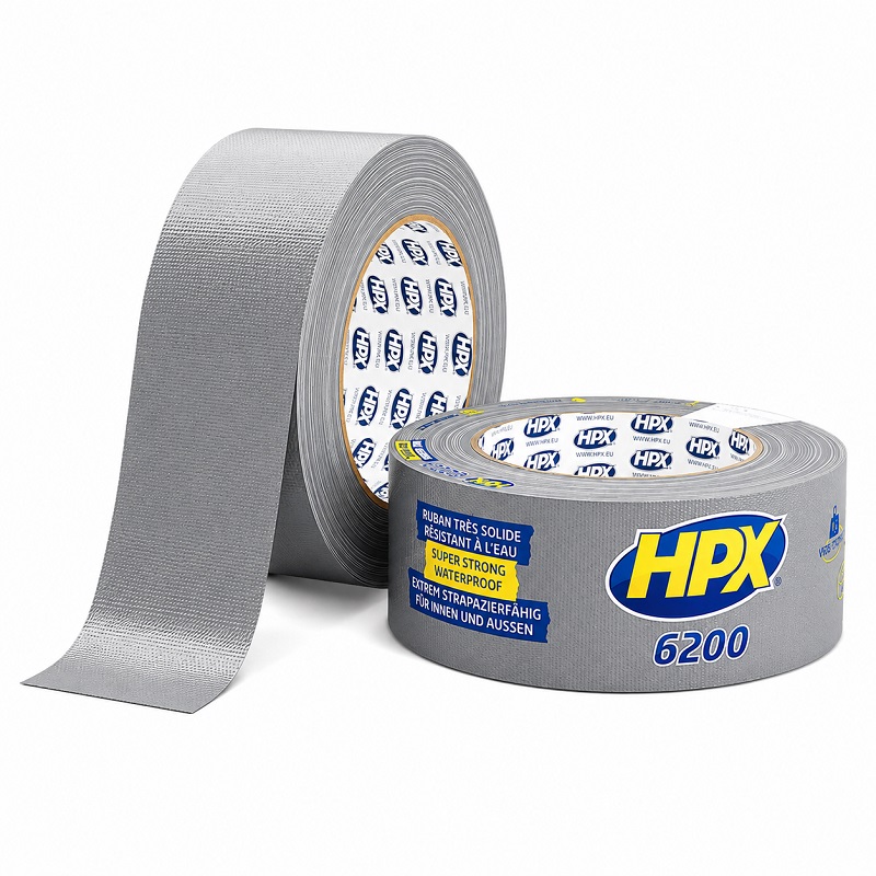 Скотч армований посилений 50 мм × 300 мкм × 25 метрів сріблястий, HPX