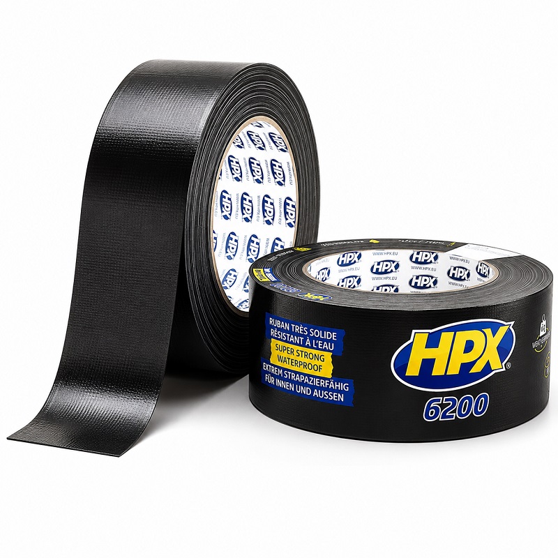 Скотч армований посилений 50 мм × 300 мкм × 25 метрів чорний, HPX
