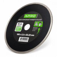 Диск алмазний відрізний суцільний 180 × 2,2 × 22,22 мм Apro