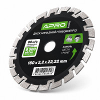 Диск алмазний відрізний Глибокий Різ 180 × 2,2 × 22,22 мм Apro