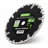 Диск алмазный отрезной Глубокий Рез 230 × 2,4 × 22,22 мм Apro