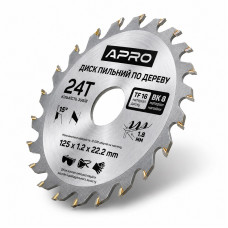  Диск пильний по дереву 125 × 1,2 × 22,2 мм 24 зуби Apro