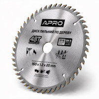  Диск пильний по дереву 160 × 1,2 × 20 мм 48 зубців Apro