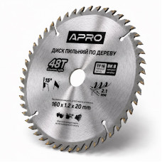  Диск пильний по дереву 160 × 1,2 × 20 мм 48 зубців Apro