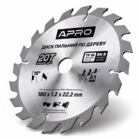  Диск пильний по дереву 180 × 1,2 × 22,2/20 мм 20 зубців Apro