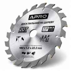  Диск пильний по дереву 180 × 1,2 × 22,2/20 мм 20 зубців Apro